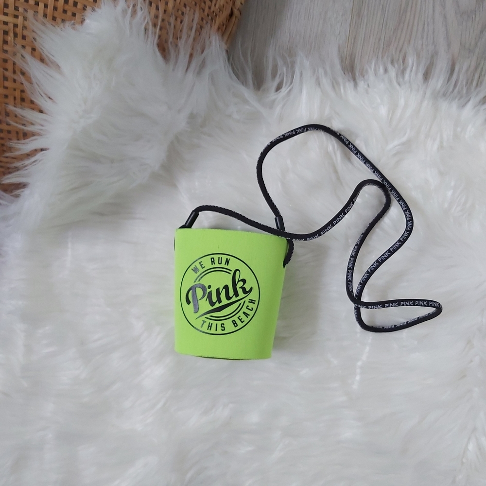 PINK beach drink holder koozie lanyard